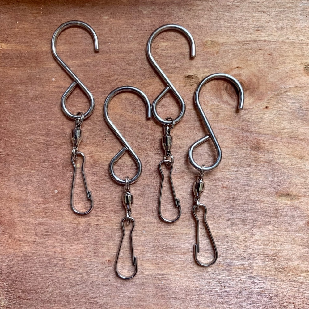 Durable Stainless Steel Swivel Hooks Hanging Wind Chimes Planters Candle Holders - Picture 4 of 4